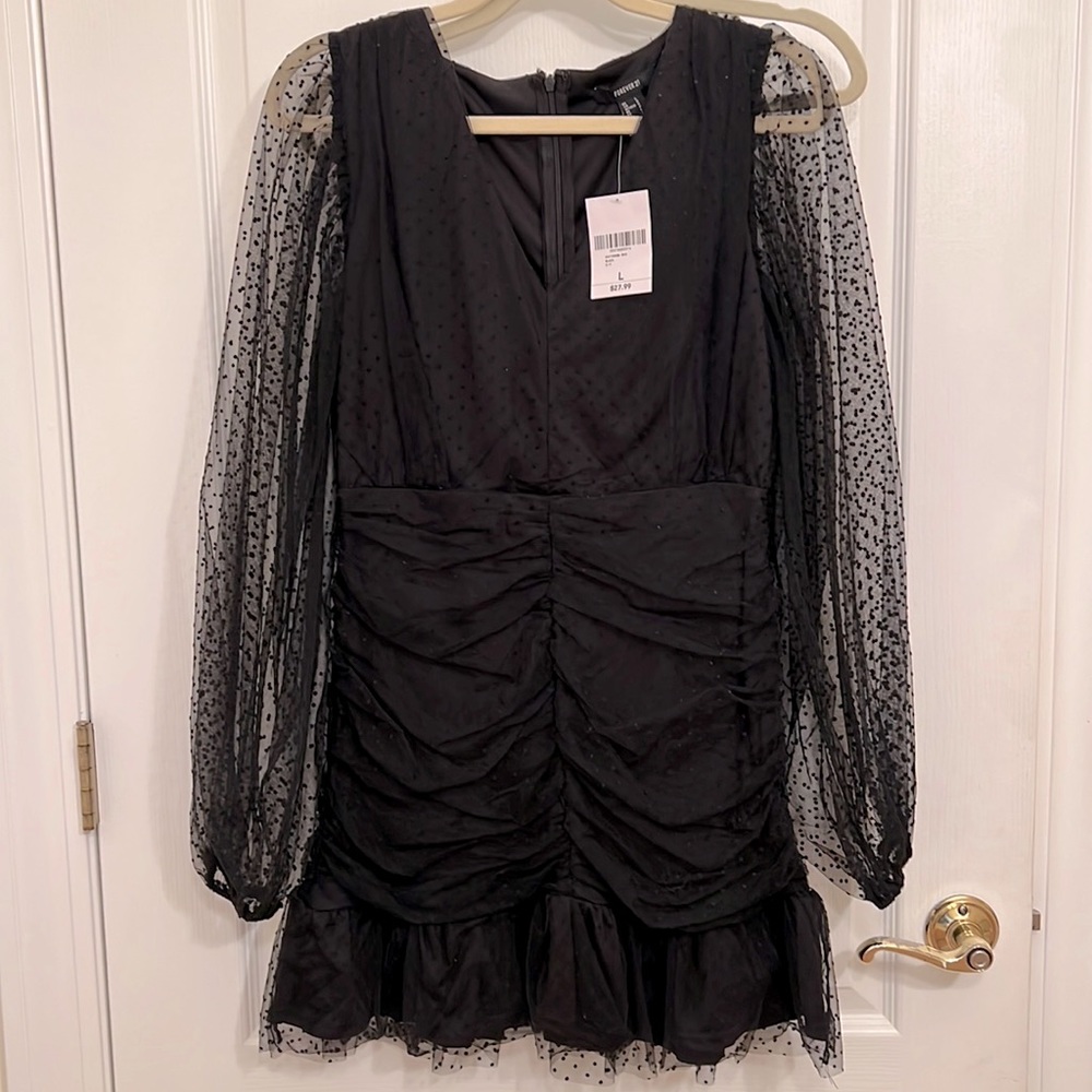 Forever 21 Black Ruched Dress